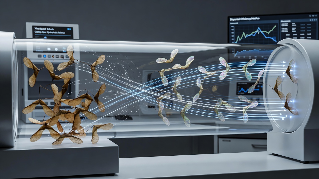 How Molecular Coatings on Leaf Surfaces Alter Seed Dispersal Routes in Wind Tunnel Experiments